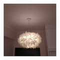 Hvit fjærlampe E27 40W - diameter 45cm