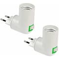 2-pack E27-sockel med trådlös strömbrytare, E27 LED-lampbas, plastsockel för snabb belysning, för garagelampa