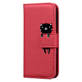 Miniatyrbillede 1 af 5: Etui til Xiaomi Mi 10 Lite 5g Sød Tegneserie Dyr Læder Pung Flip Kreativ Magnetisk Beskyttende Cover - Rød Kat