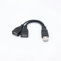 Miniatyrbild 4 av 4: Ryra 1st USB 3.0 A 1 hane till 2 dubbla USB hon datahub strömadapter Y-splitter