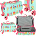 Children's Suitcase on Wheels 45 cm with Sitting Function and Ice Cream Motif