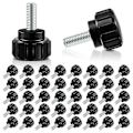 Miniatyrbillede 1 af 5: 40 stk. Karbonstål Gevindskårne Knurlede Tommelskruer Skruer på Knapper Greb Sort Runde Spændeskruer, Sort (M6 X 10 Mm)