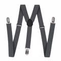 Stylish Slim Grey Suspenders with Clips 2.5cm