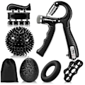 Miniatyrbild 1 av 5: Handgreppsförstärkare, Räknare Underarms Träning Kit (6-pack), Justerbar Handgreppsförstärkare, Greppring, Fingersträckare, Fingerövning