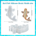Miniatyrbild 2 av 5: 3 stycken Koi-fisk silikonhartsformar Koi Guldfisk DIY Hänge Silikonhartsform Fisk Marsipanform med tolv färgade paljetter för DIY Hänge Charm