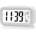 Miniatyrbild 1 av 5: LED Väckarklocka Digital Snooze Sensor Ljusaktiverad Bakgrundsbelysning Datum Temperaturvisning (Vit)