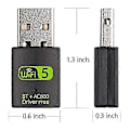 Miniatyrbillede 2 af 5: USB WiFi Bluetooth Adapter, 600Mbps Dual Band Trådløst Netværk Ekstern Modtager, WiFi Dongle til PC