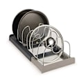 Miniatyrbillede 2 af 5: 7 rumdelere Rustfrit stål Køkken Grydelåg Holder Udtrækkelig Organizer Hylde Skuffe Type Justerbar