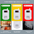Miniatyrbillede 4 af 5: Lækagedetektor Analysator Kulmonoxid Sensor LCD Digital Display Naturlig 2 i 1 Alarm System, EU