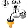 Miniatyrbilde 4 av 5: Kranadapter 2-pakning, Plast 3/4'' og 1/2'', BSP 2 i 1 Skru-inn Vanningskran Tutstrøm, Krankobling Gjenget