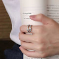 Miniatyrbillede 4 af 5: Sølv Anti-Angst Ringe Unisex Spinner Ringe Unisex Justerbare Stacking Spinner Angst Ringe, Justerbare, Syntetisk, Syntetisk