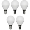 Miniatyrbild 1 av 5: Förpackning med 5 Energibesparande E14 LED-lampor - 5 x 3 W - 250 lm - Varm 3000 K