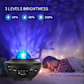 Miniatyrbillede 5 af 5: Stjernehimmel Projektor, Led Galaxy Projektor Planetarium Projektor Lampe, Galaxy Projektor Børnenatlampe med Stemme/Bluetooth Kontrol, Led Stjerne Pr