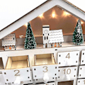 Miniatyrbillede 2 af 5: 24 Dages Hvid Træ LED Julekalender Opbevarings Skuffe