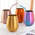 Miniatyrbilde 2 av 5: 2x 500ml Øl Vin Kopp Øl Tumbler Cocktail Juice Melk Kopp Metall Drikkekrus