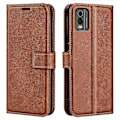 Miniatyrbillede 1 af 5: Til Nokia C32 Stand Shell Wallet Firkantet Magnetisk Lukning Pu Læder Kalvetekstur Telefon Cover