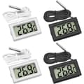 Mini digital LCD-termometer med temperatursondsensor för kylskåp, frysar och akvarier (2x svart, 2x vit)