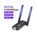 Pikkukuva 1 / 5: 5400mbps Wifi 6e Verkkokortti Usb 3.0 Wifi-sovitin -kaista 2.4g 5g 6g Wifi-vastaanotin Dongle 11 Ohjaimelle
