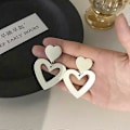 Miniatyrbilde 2 av 5: Hjerte Øredobber Kjærlighet Drop Dingle Øredobber Hvite Hjerter Dinglende Øredobber For Kvinner Gaver Valentinsdag