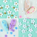 Miniatyrbild 3 av 3: 3D blommor nagelkonst smycken blomma applikation hänge vitguld pärlblomma design, nagelkonst tillbehör