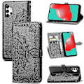Miniatyrbillede 1 af 5: Samsung Galaxy A32 4g Etui Læder Wallet Cover Præget Mandala Magnetisk Flip Beskyttelse Stødsikker - Sort