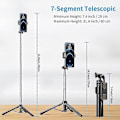 Miniatyrbillede 3 af 5: Selfie Stick Tripod med Bluetooth Fjernbetjening. 3 I 1 Trådløs 360 Graders Rotation Selfie