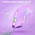 Miniatyrbillede 4 af 5: Onikuma Cw905 Trådløs Mus 6400 Dpi Usb Gaming Mus 7-knaps Design Åndende Led Farve Til Desktop