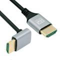 Miniatyrbillede 1 af 5: Type A HD-028-DN-0.5M HDMI 2.1 Kabel Vinklet 90-Grader Type-A Han til Han 8K HDTV Ultra Slim Ledning
