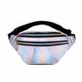 Glänsande Midjeväska i Metallic, Magväska, Cross Body Väska – Silver