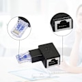 Miniatyrbilde 2 av 5: Ethernet-adapter Høyre hjørne, 90 graders Ethernet, Han-hun RJ45 forlengelse Cat6 LAN nettverkskontakt (2 per pakke) (r)