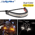 Miniatyrbillede 1 af 4: 1 stk. Universal LED Motorcykel Blinklys & DRL Amber Hvid Moto Blinklys Ring Gaffel Strip Lampe Blinkende blinker 12V
