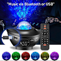 Miniatyrbillede 4 af 5: Stjernehimmel Projektor, Led Galaxy Projektor Planetarium Projektor Lampe, Galaxy Projektor Børnenatlampe med Stemme/Bluetooth Kontrol, Led Stjerne Pr