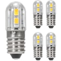 Miniatyrbillede 1 af 3: 2 stk. 6v E10 LED-pærer med 2835 skruebase 4 Smd-chips gul opgradering til forlygte lommelygte lommelygte