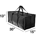 Miniatyrbilde 3 av 5: Sett med 2 Svarte XXL Oppbevaringsposer - Store Poser for Flytting og Reise - Robuste, Tykke og Vanntette Poser med Forsterkede Håndtak - Klær/Dyner/Puter
