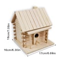 Miniatyrbillede 4 af 5: Fuglekasse til vægmontering i træ - Redekasse til fugle - Fuglekasse i træ - Trækasse - Burdekoration G