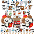 Pikkukuva 1 / 5: We Bare Bears Synttärijuhlat Koristeet Karhut Juhlatarvikkeet Sisältävät Onnellinen Syntymäpäivä Banneri Ilmapallot Kakun Koriste Cupcakes Koristeet