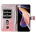 Miniatyrbild 4 av 5: Plånboksfodral för Xiaomi Redmi Note 11 Pro Plus, premium PU-läder magnetisk stängning kortfack stativ dragkedjeficka mjukt TPU flip-fodral - Rosa