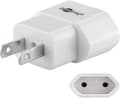 Reiseadapter europlugg til USA/Japan, hvit