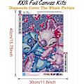 Miniatyrbild 2 av 5: Stitch Diamantmålning Kit Stitch Diamantkonst Måla Med Diamanter Kit För Vuxna Full Borr Stitch Gåvor Hem Väggdekor 12 X 16 Tum