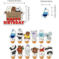 Pikkukuva 3 / 5: We Bare Bears Synttärijuhlat Koristeet Karhut Juhlatarvikkeet Sisältävät Onnellinen Syntymäpäivä Banneri Ilmapallot Kakun Koriste Cupcakes Koristeet
