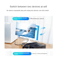 Miniatyrbilde 3 av 5: -Kompatibel En-Til-To 2.0 Bryter To-I-En Ut Sett-Topp Boks 4K 60Hz TV Datamaskin HD Kabel, Svart