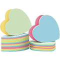 Miniatyrbillede 1 af 5: Hjerteformede Sticky Notes - 10 Blokke 76x76mm Selvklæbende Post Memo Søde Blandede Farver Til Kontor Acsergery Gave