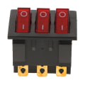 Pikkukuva 2 / 5: 2x Kcd3 9-nastainen Punainen Led-valoinen Kytkimen Vaihdin Neliö Push-in AC 16a/30a 250v Uusi