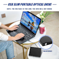Miniatyrbillede 5 af 5: Universal Bil USB 2.0 Bærbar Ekstern Ultra Hurtig CD-ROM DVD Afspiller Drev Bil Disk Support til La