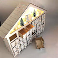 Miniatyrbillede 4 af 5: 24 Dages Hvid Træ LED Julekalender Opbevarings Skuffe