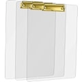 Miniatyrbillede 1 af 5: Akryl Clipboard Holder, Klar Akryl Clipboard, 3 Stykker Mode Design A4 Clipboard, Clipboard med Klemme (Guld)