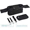 Miniatyrbilde 2 av 5: Universal Stroller Organizer Med Isolerende Koppbærer, Avtakbar Telefonveske Og Skulderstropp