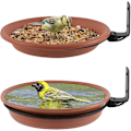Miniatyrbillede 1 af 5: Fuglefoder, Udendørs Fritstående Fuglefoderbade Til Vilde Badehængende Kar Fodermater, Havedekorationssæt Til At Tiltrække Vilde Fugle (2 Fuglebade)