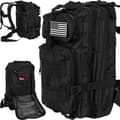 Militærtaske / Rygsæk i Nylon, Sort - 26 Liter