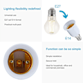 Miniatyrbild 3 av 5: E14 till E27 Lampbasadapter i VIT – 4x lampadapter för omformatering från E14 till E27